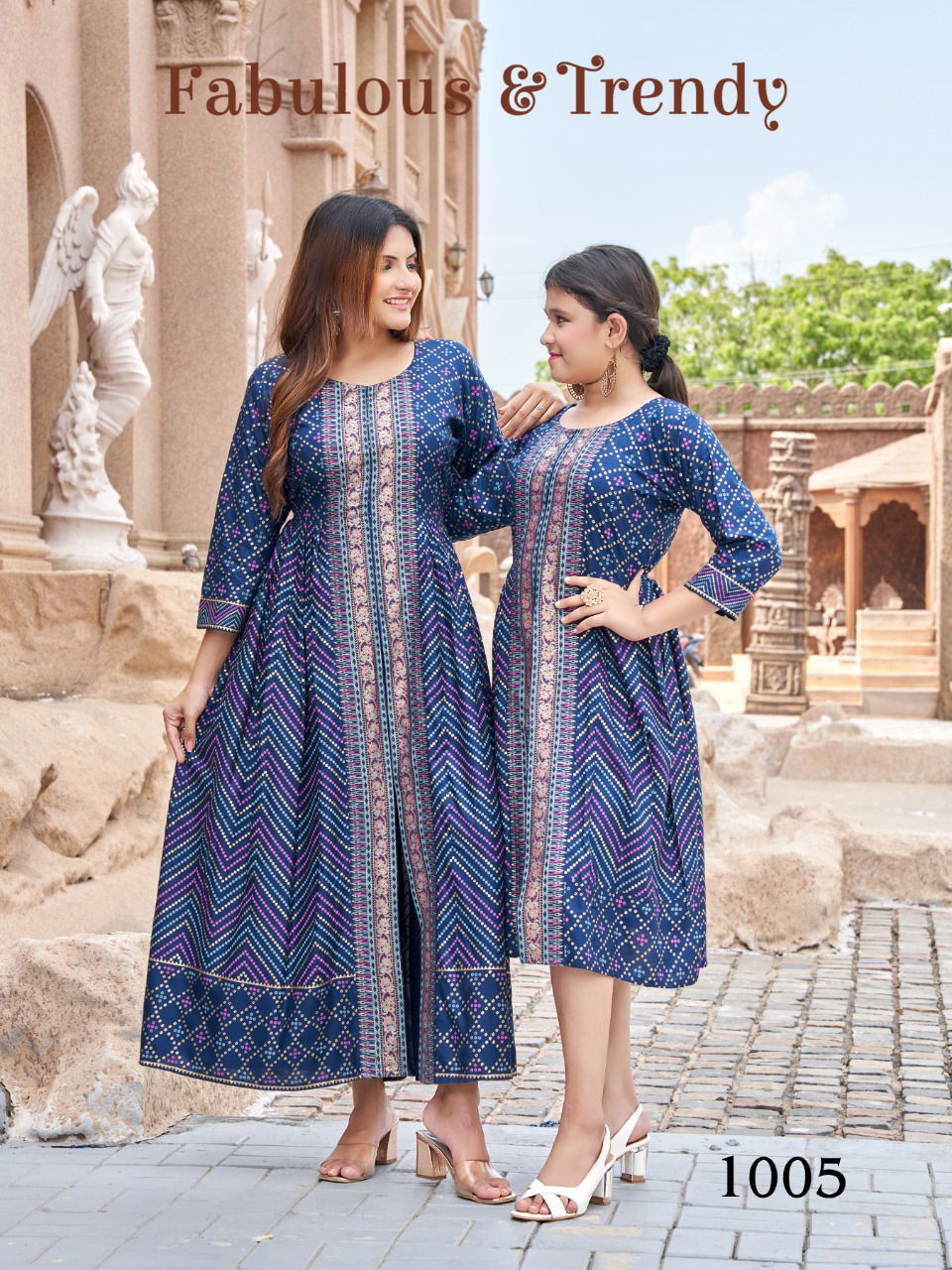 Me And Mom 5 Fancy Designer Wear Wholesale Mother Daughter Kurtis
